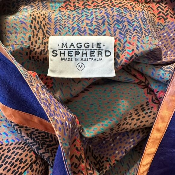 Vintage 1980s Maggie Shepherd Australia Tunic Blouse Asymmetrical Top M oversize - Picture 8 of 10